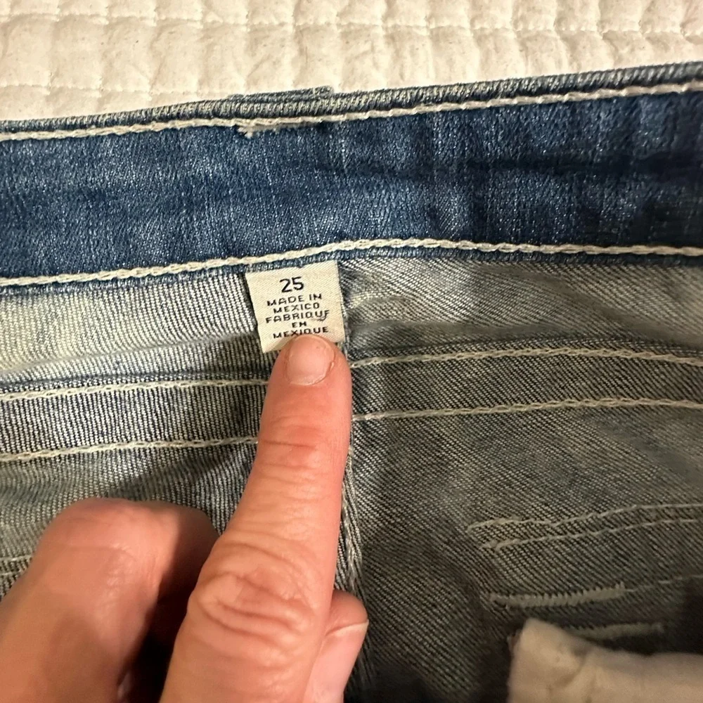 363 True Religion skinny jeans white washed bleached sz 25 - Picture 8 of 9